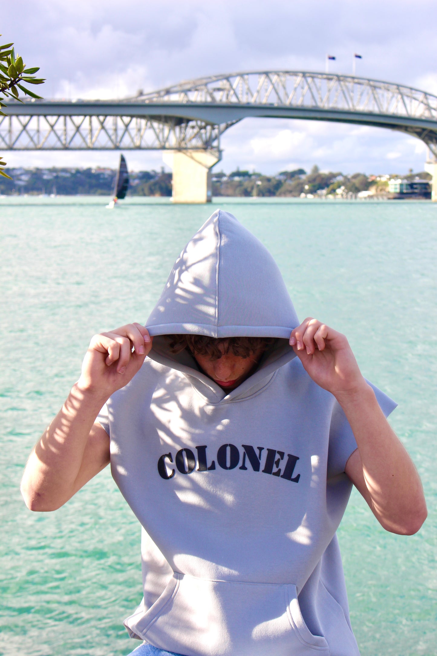 Colonel sleeveless hoodie